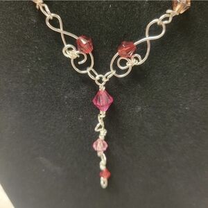 Silver and Pink Stone Beautiful Necklace